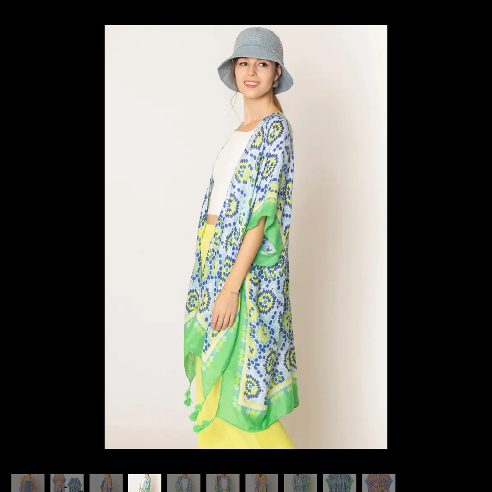 Do Everything in Love Blue and Green kimono summer/fall